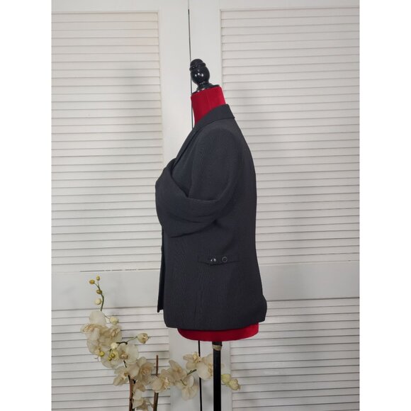 Ann Taylor Womens Black Notch Collar 5 Button Blazer Jacket Sz 6 P 1540 - Picture 3 of 12